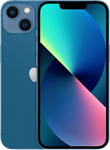 Blauwe iPhone 13 met dubbel camerasysteem en kleurrijk scherm, refurbished smartphone