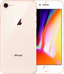 iPhone 8 Plus vooraanzicht naast achteraanzicht op witte achtergrond bij BijBassie