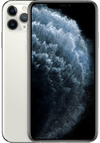 Refurbished iPhone 11 Pro zilver met drievoudige camera en OLED-scherm, voorkant en achterkant