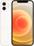 Witte iPhone 12 met dual camera en kleurrijk scherm, refurbished smartphone productfoto