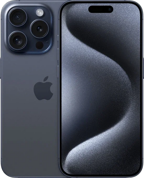iPhone 15 Pro in zwart, met drie camera’s en glanzend scherm, Apple smartphone 2024