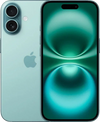Groene iPhone 15 met dubbele camera, voor- en achteraanzicht, Apple smartphone
