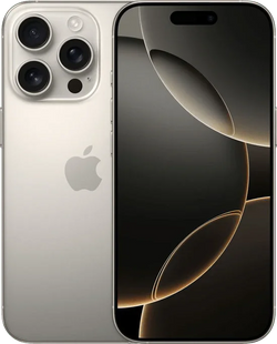 iPhone 16 Pro in zilver met drie camera’s en stijlvol zwart-goud scherm