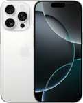 iPhone 16 Pro zilver, voorkant en achterkant met driedubbele camera, modern design