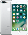 Refurbished zilveren iPhone 7 Plus met dual camera en Retina-display, vooraanzicht en achteraanzicht