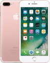 Roze iPhone 7 Plus, voorkant met apps en achterkant met dubbele camera, refurbished smartphone