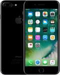 Zwarte iPhone 7 Plus met dual camera en ingeschakeld startscherm, refurbished smartphone