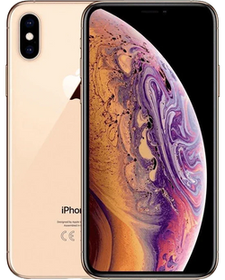 Gouden iPhone XS met dual camera, volledig scherm en kleurrijk display, refurbished smartphone