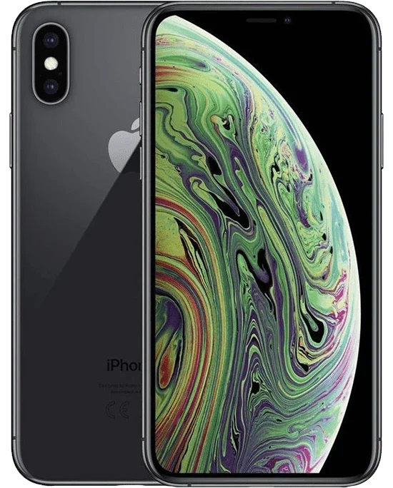 Refurbished iPhone XS in zwart met kleurrijk scherm en dubbele camera