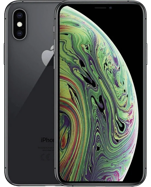 Refurbished iPhone XS met zwart design en kleurrijk OLED-scherm, dual camera
